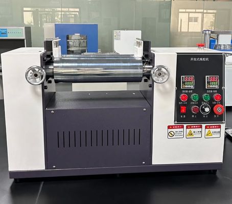 Máquina mezcladora de caucho de larga vida útil con rodillos cromados pulidos a espejo y parada de emergencia por colisión